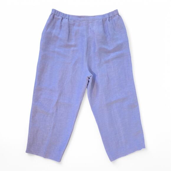 Eileen Fisher Petite Lavender Linen Silk Wide Leg Pants Size Petite Large - Picture 4 of 8